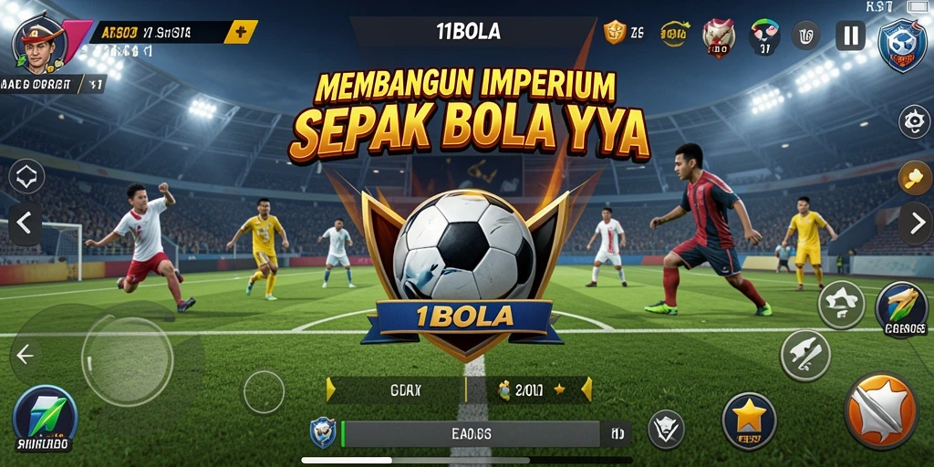 Screenshot menampilkan gameplay seru dalam mengelola tim sepak bola.