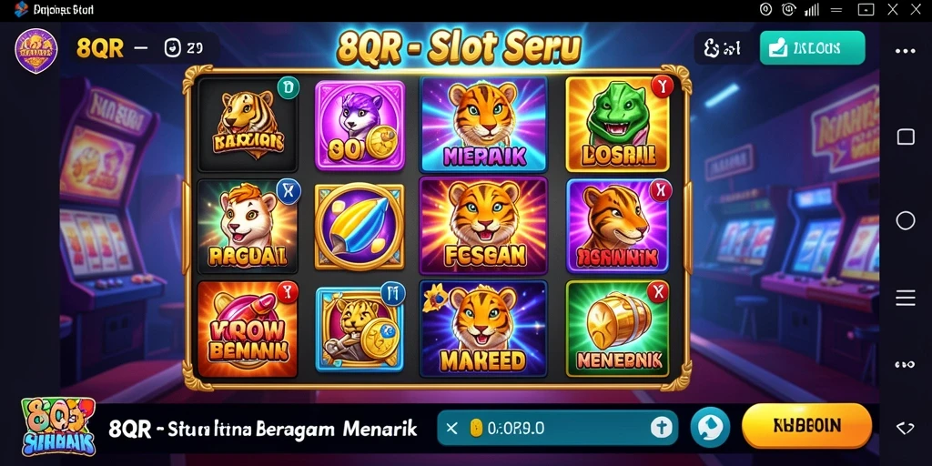 Screenshot gameplay 8QR menampilkan suasana slot yang menegangkan.