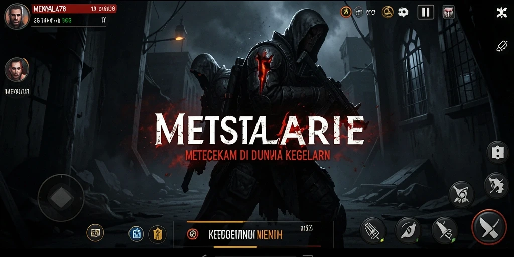 Screenshot permainan MENYALA78 dengan suasana horor yang mencekam.