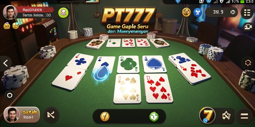 Screenshot PT777 menampilkan gameplay Gaple yang seru dan interaktif.